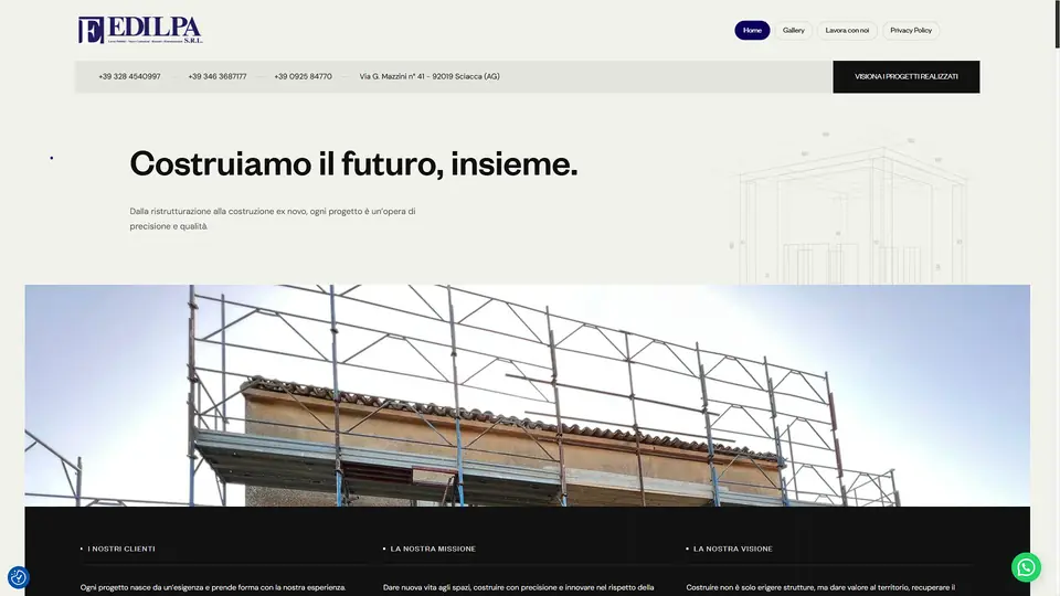 Edilpa srl, sito realizzato da Meteora Web a Sciacca
