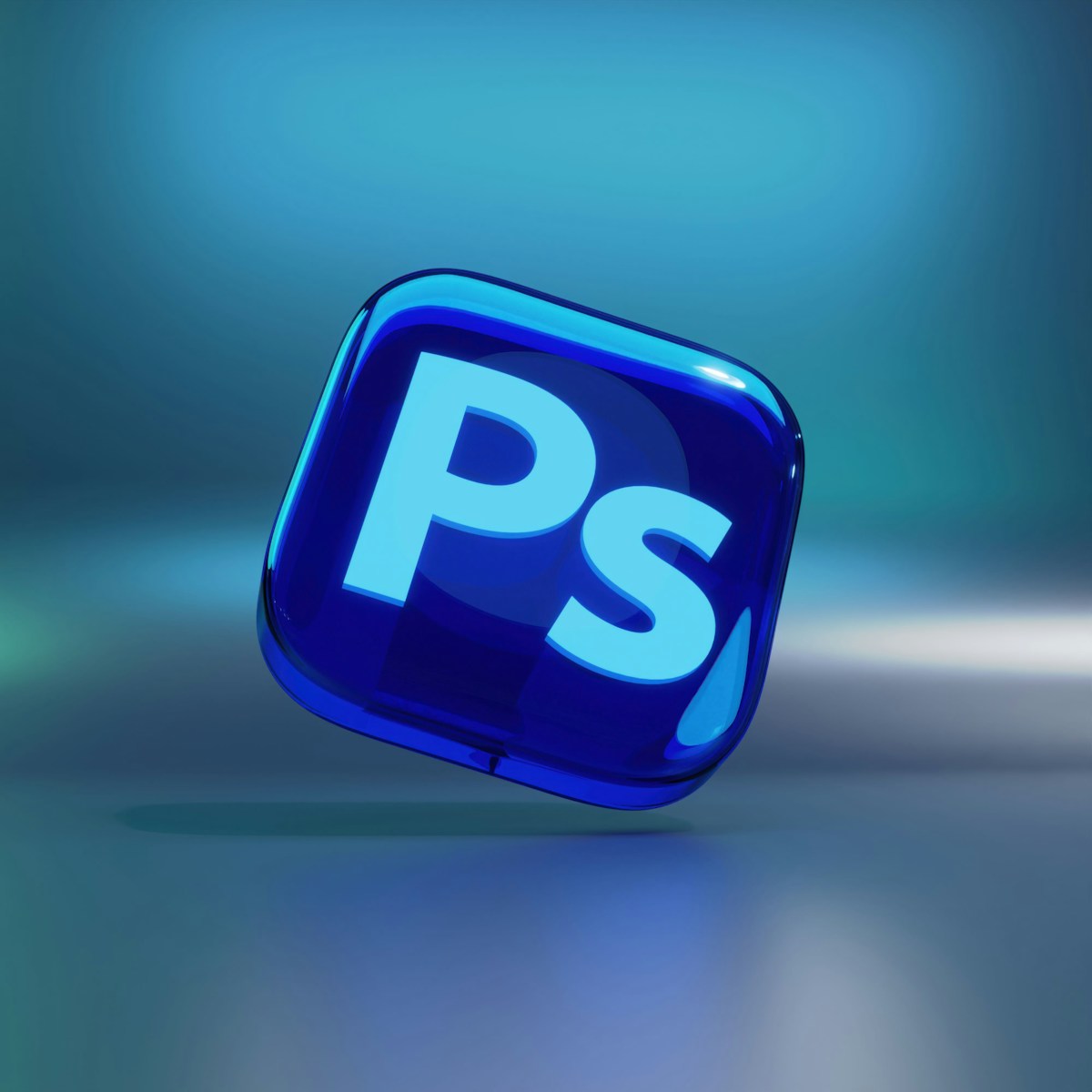 A blue square object with the letter p in it